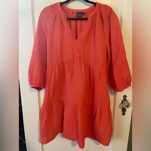 Crinkle Gauze Tiered Mini Dress